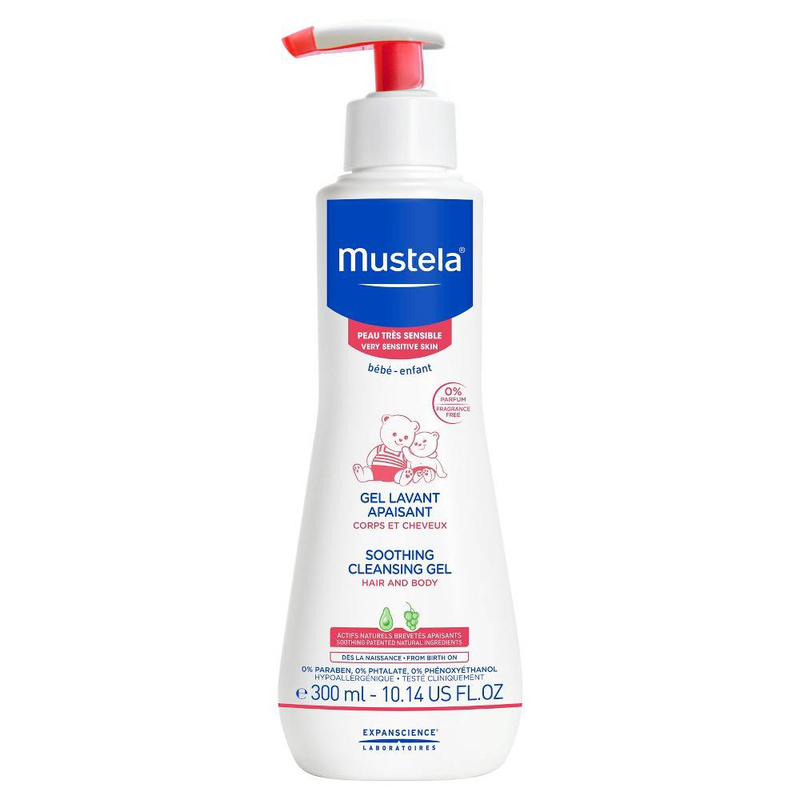 Mustela soothing cleansing gel, for very sensitive skin. Hair & body 300ml, , medium-null