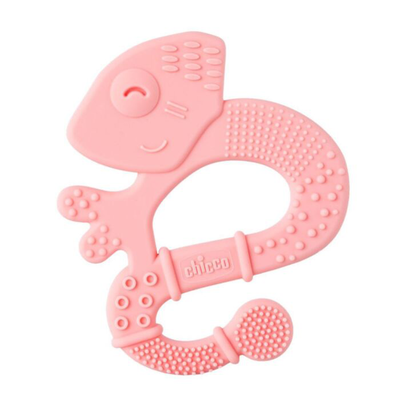 Chicco baby silicone teething ring | 2m+ | pink, , medium