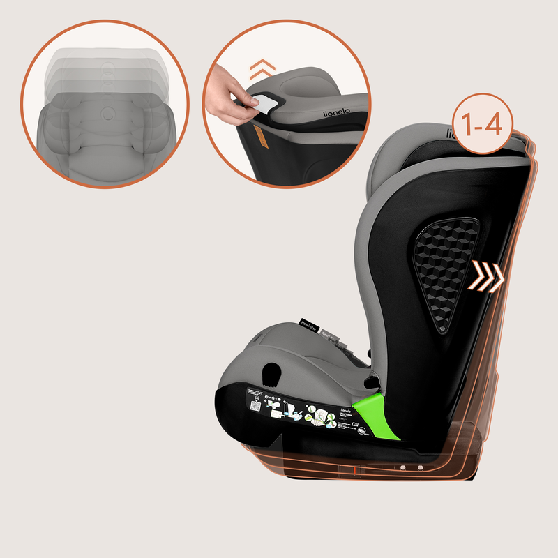 Neal isofix i-size 100-150cm grey concrete car seat-null