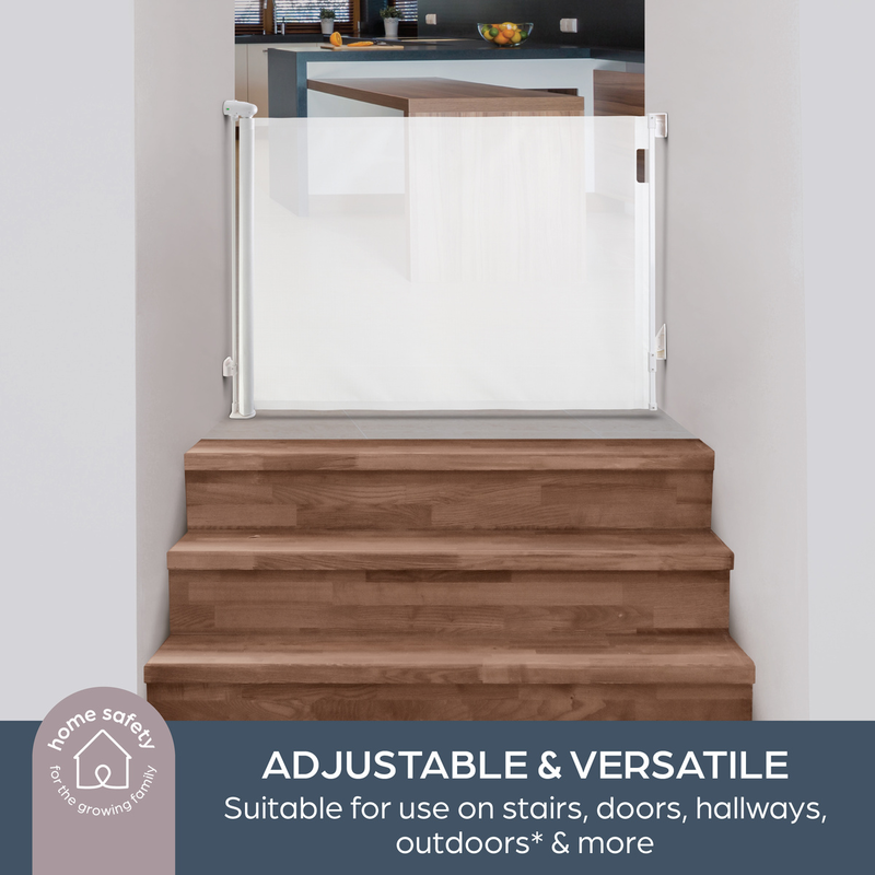 Dreambaby glide n hide retractable gate 90cm / 140cm &ndash; white, , medium-null