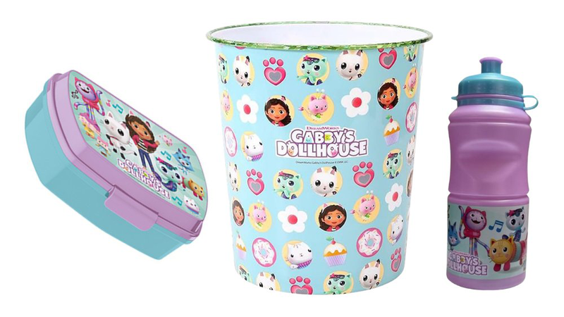 Gabbys dollhouse gift set - tupper,water bottle and bin, , medium-null