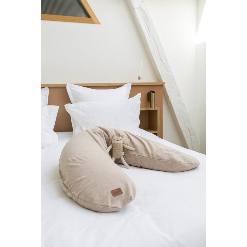 Beaba big flopsy nursing pillow - heather clay, , medium-null