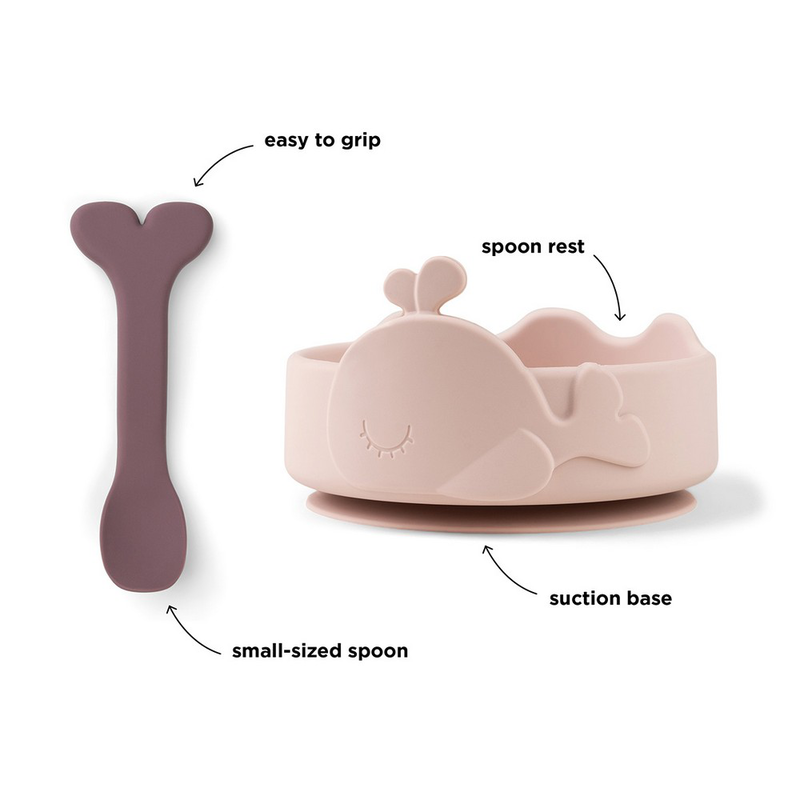 Done by deer silicone stick n' stay bowl n' baby spoon wally - powder, , medium-null