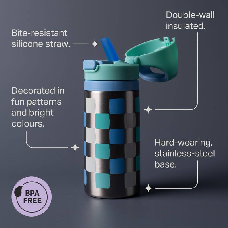Tommee tippee insulated bottle 355ml - blue, , medium-null