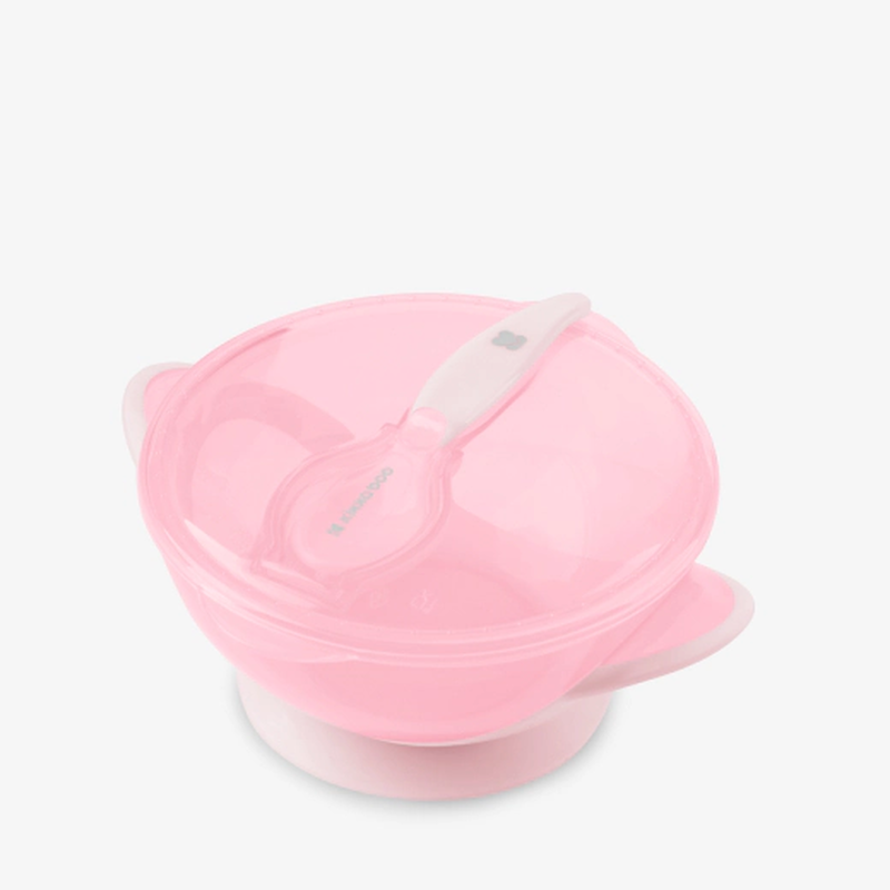 Kikka boo bowl with spoon feedy pink, , medium-null