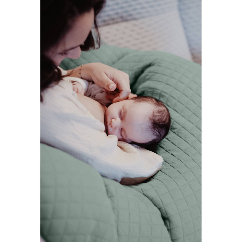 Beaba big flopsy nursing pillow - sage green, , medium-null