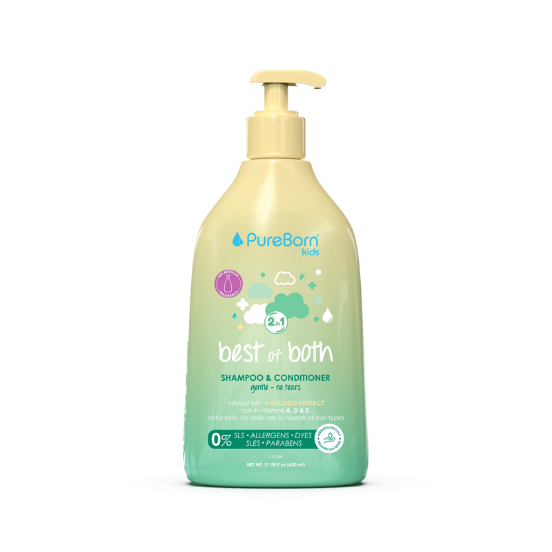 Pureborn best of both 2 in 1 shampoo & conditioner 650ml, , medium-null