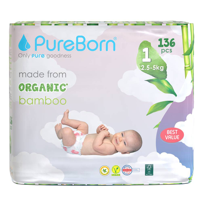 Pure born nappy size 1 single, , medium