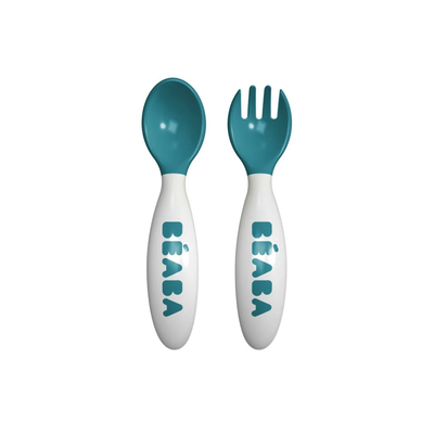 Beaba ellipse 2nd age cutlery - blue, , medium