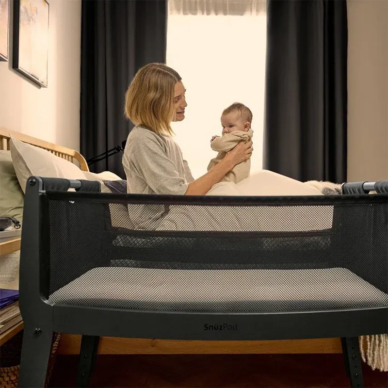 Snuzpod studio bedside crib - brooklyn graphite, , medium-null