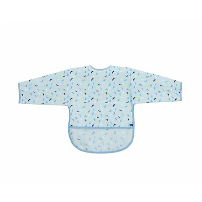 Kikka boo eva long sleeve bib arty blue pattern, , medium