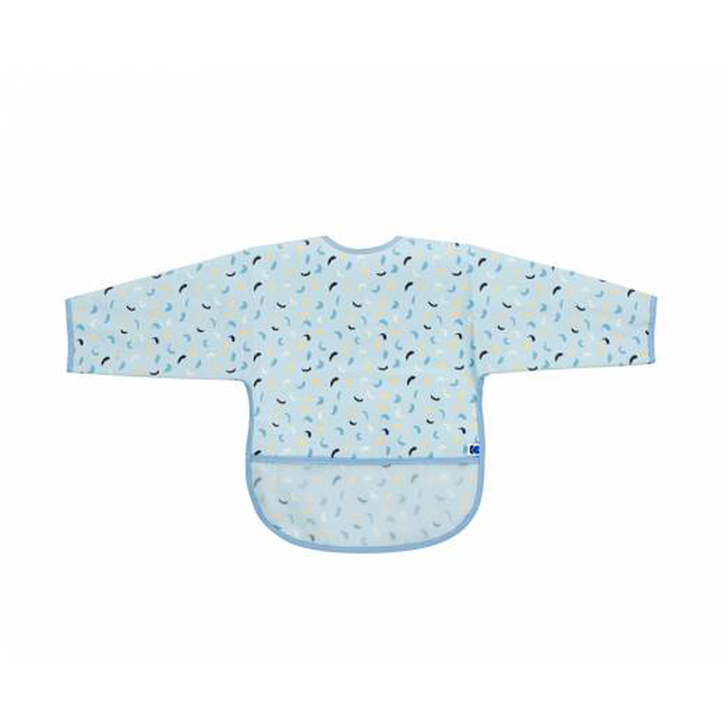 Kikka boo eva long sleeve bib arty blue pattern, , medium-null