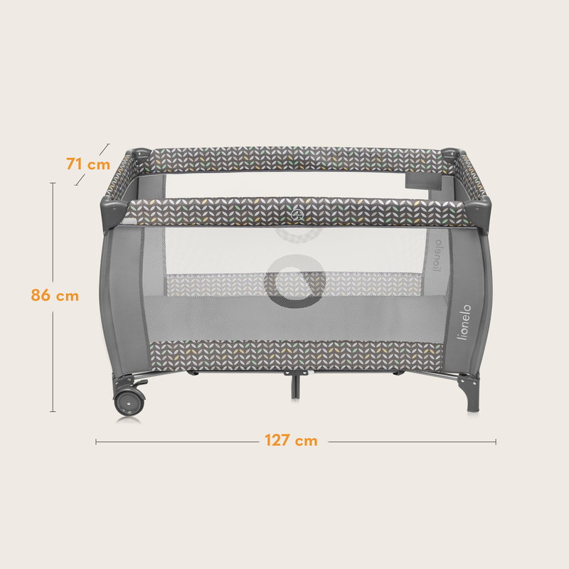 Sven plus grey scandi travel cot, , medium-null