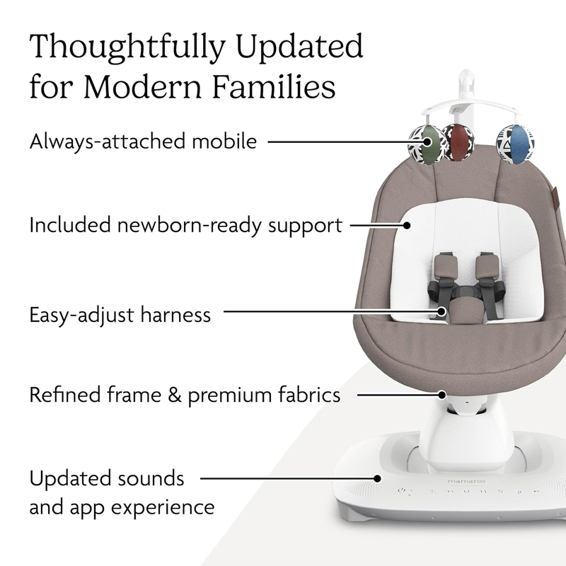 Uppababy mamaroo smart swing - sand melange, , medium-null