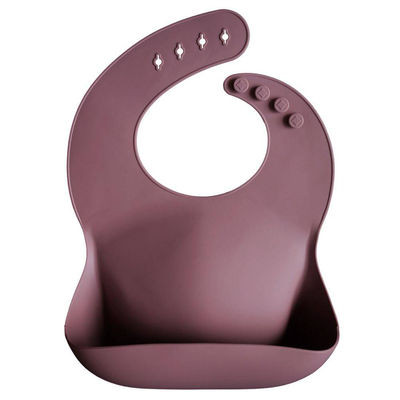 Mushie silicone bib dusty rose, , medium