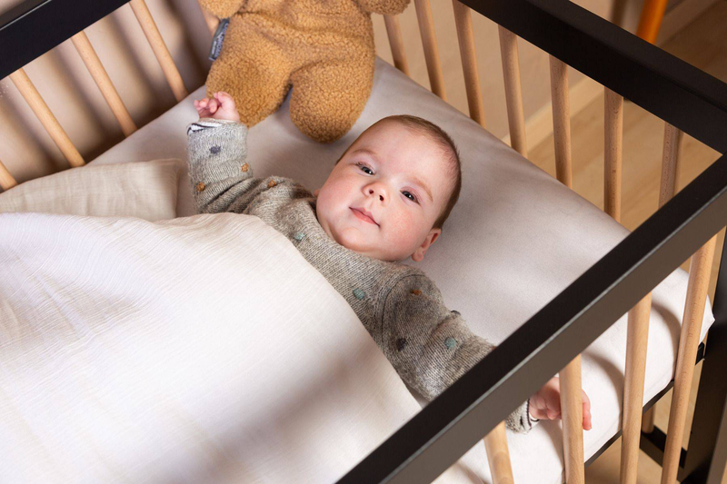 Childhome bed cot 97 60x120 - black/natural, , medium-null