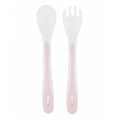 Kikka boo spoon fork set pink, , medium