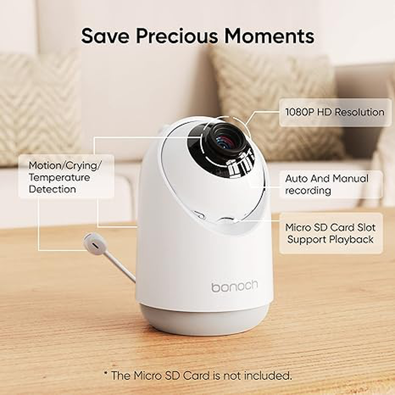 Bonoch baby monitor and camera 5,5inch 1080p with local storage bbm04, , medium-null