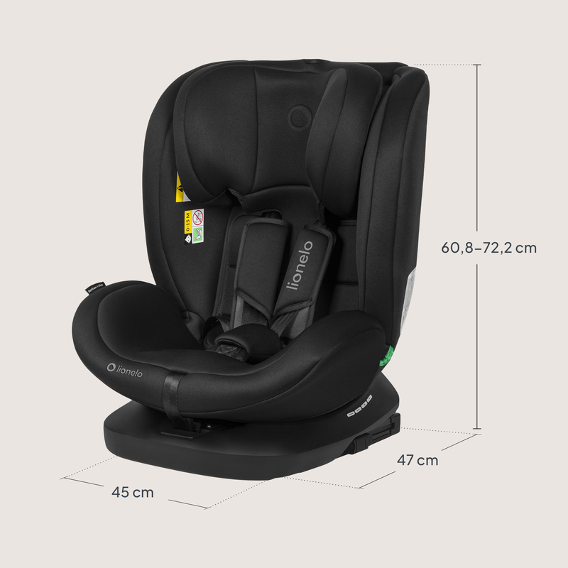 Bastiaan isofix 360&deg; i-size 40-150cm black carbon car seat, , medium-null