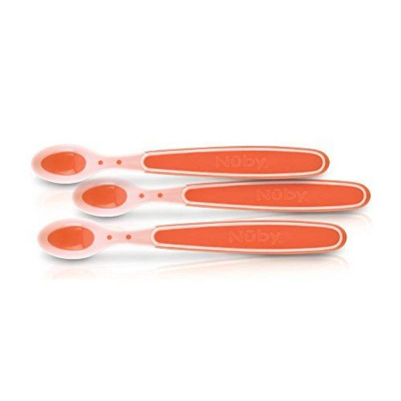 Nuby hot safe spoon 3pcs 3m+, , medium-null