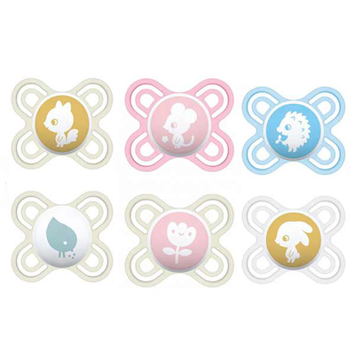 Mam perfect start silicon soother 0-2m 2 pcs girl, Girl, medium