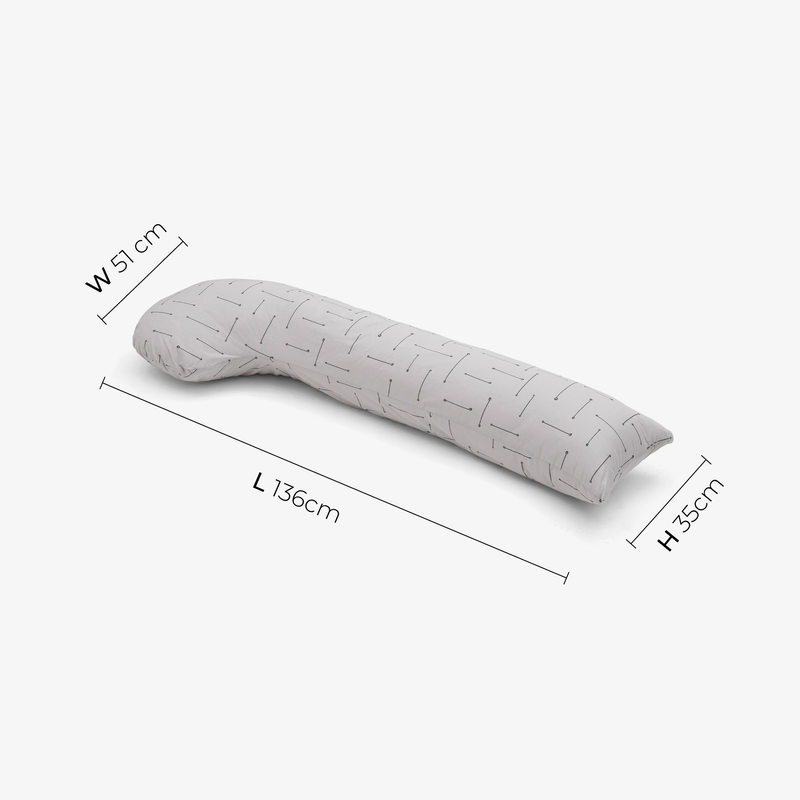 Simply good pregnancy pillow - white lines on grey, , medium-null