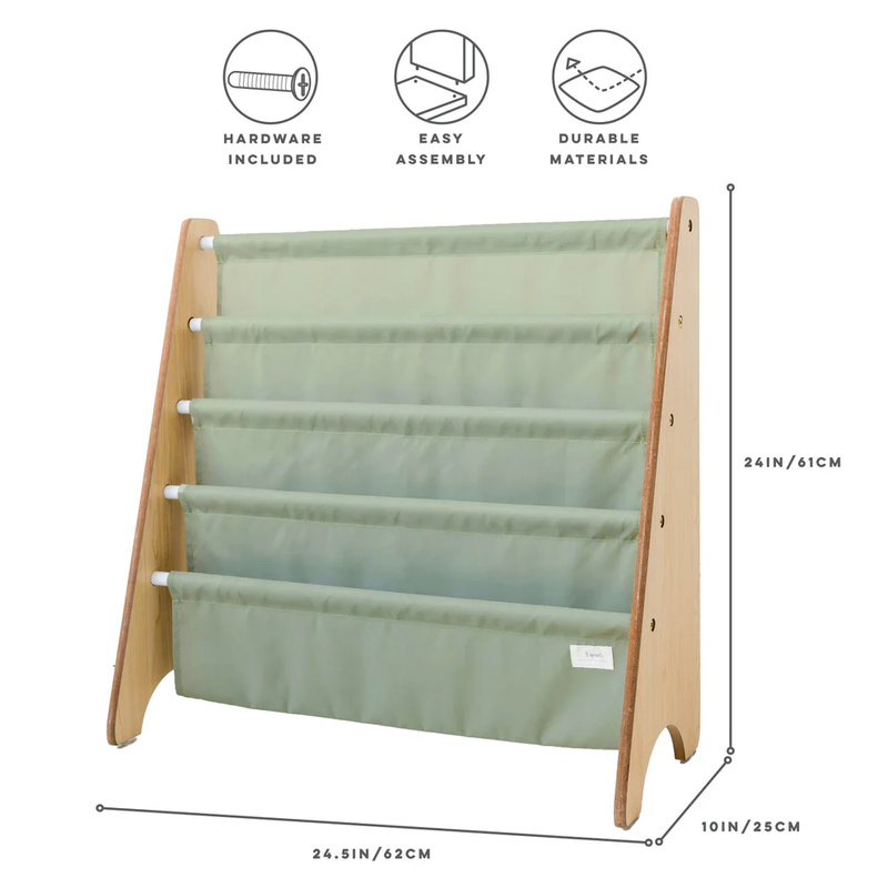 3 sprouts book rack - green, , medium-null