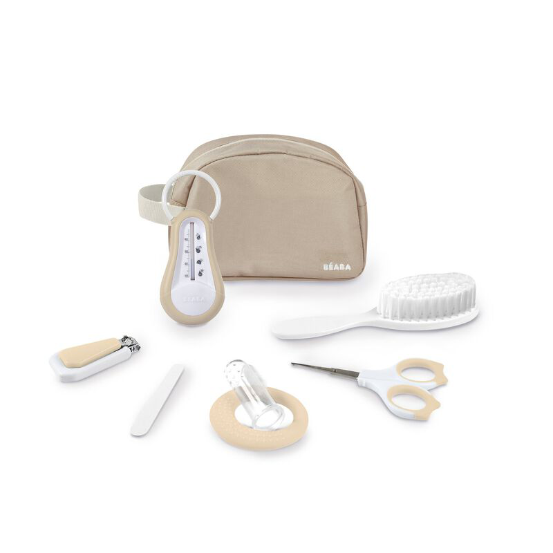 Beaba toiletry pouch 7 accessories - clay, , medium-null
