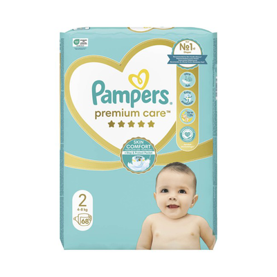 Pampers | premium care &pi;ά&nu;&epsilon;&sigmaf;  no.2  ( 4-8 &kappa;g) | 68 &pi;ά&nu;&epsilon;&sigmaf;, , medium