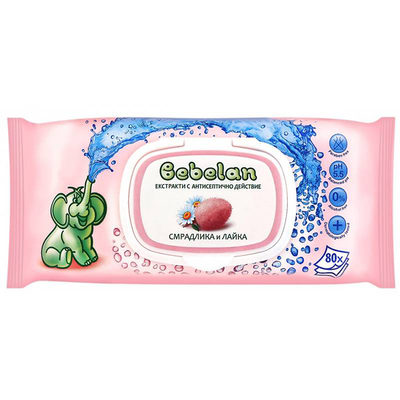 Bebelan baby wet wipes cotinus & chamomile 80pieces, , medium