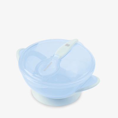 Kikka boo bowl with spoon feedy blue, , medium