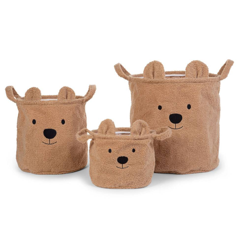 Childhome teddy baskets set of 3 - beige, , medium-null