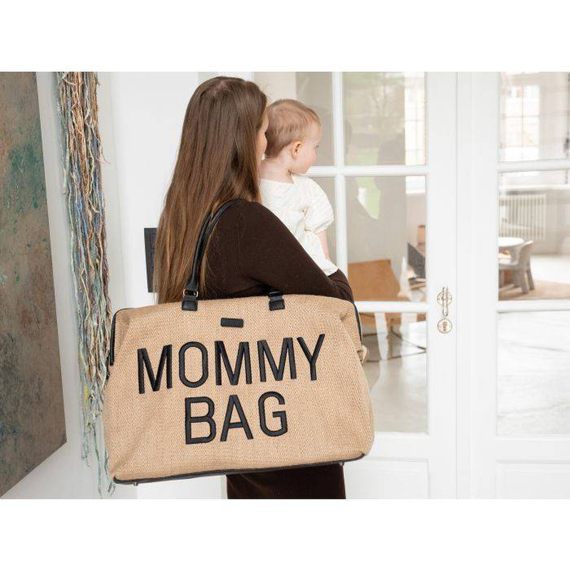 Childhome mommy bag - raffia look, , medium-null