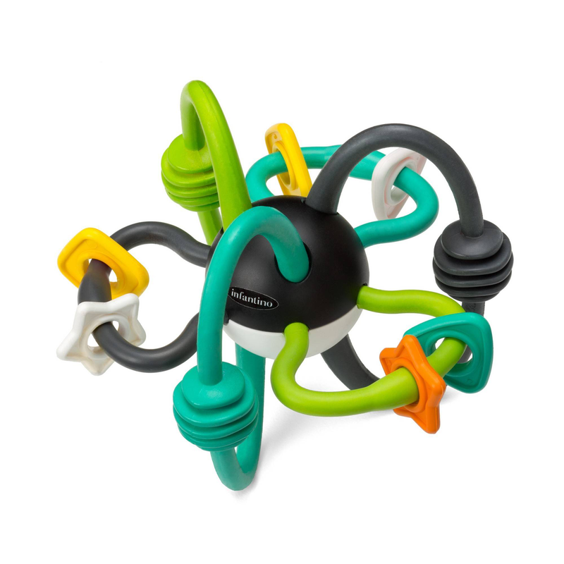 Infantino shake & teethe flexible rattle ball, , medium-null