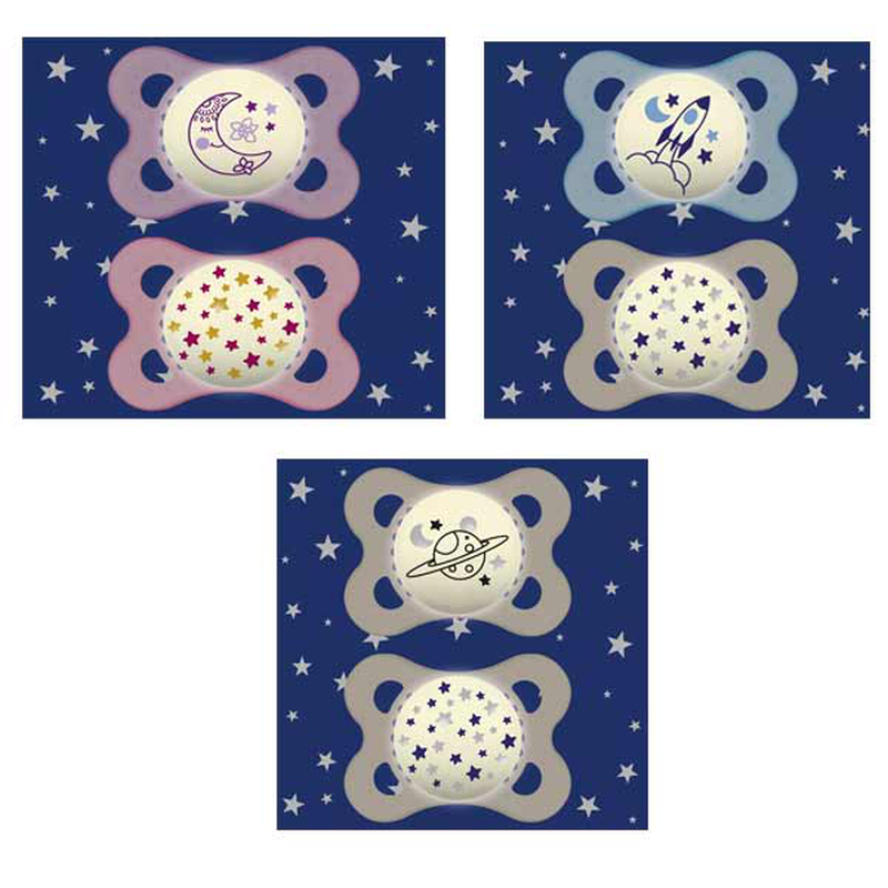 Mam night soother glow in the dark & self-sterilising 0m+ 2pcs girl-null