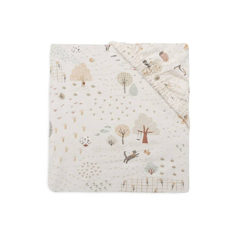 Jollein fitted sheet jersey 50x90 - tiny park, , medium-null