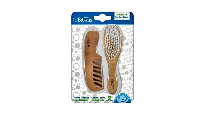 Dr. Brown's wooden brush & comb set, , medium-null