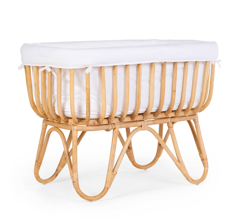 Childhome rattan cradle 90x50 + mattress + cover, , medium-null