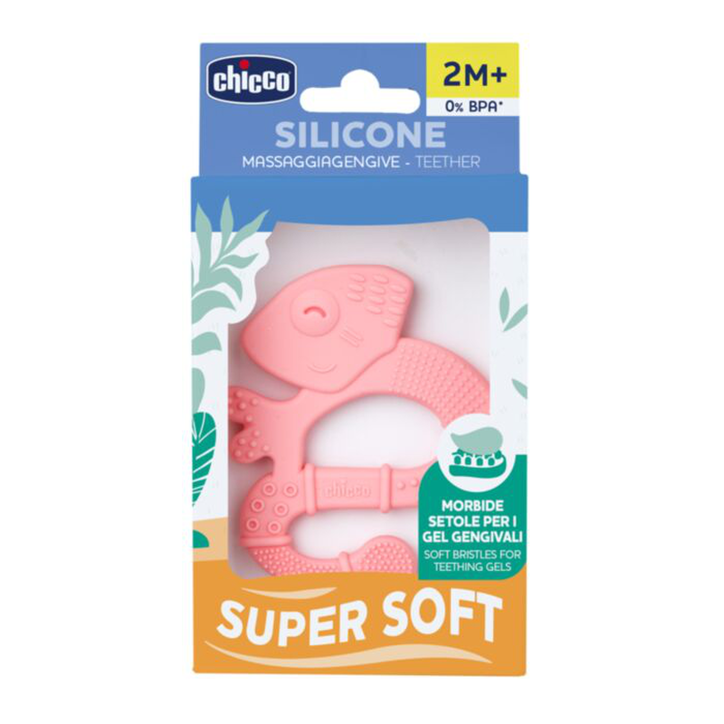 Chicco baby silicone teething ring | 2m+ | pink, , medium-null
