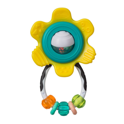 Infantino spin & rattle teether - yellow, , medium