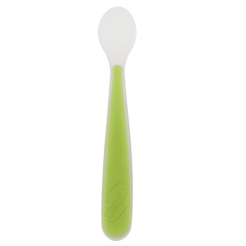 Chicco baby silicone spoon soft green f01-06828-51, , medium-null