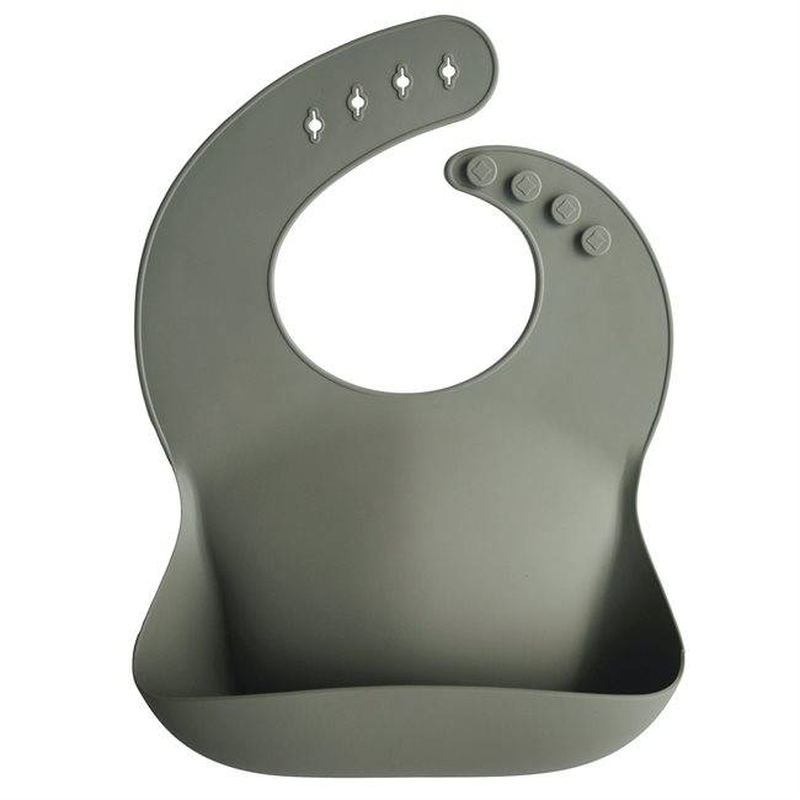 Mushie silicone bib silver sage, , medium-null