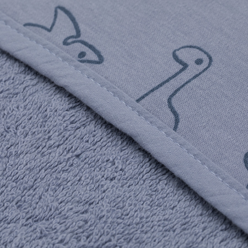 Fillikid hooded towel 75x75cm - dino blue, , medium-null
