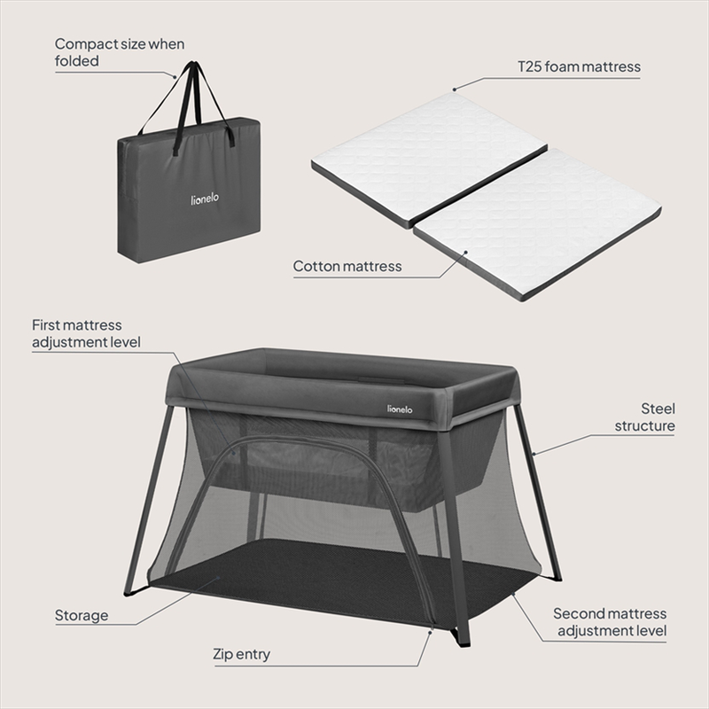 Alice grey travel crib 3 in 1, , medium-null