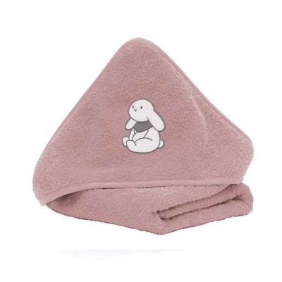 Fillikid hooded towel 75x75cm - rabbit pink, , medium