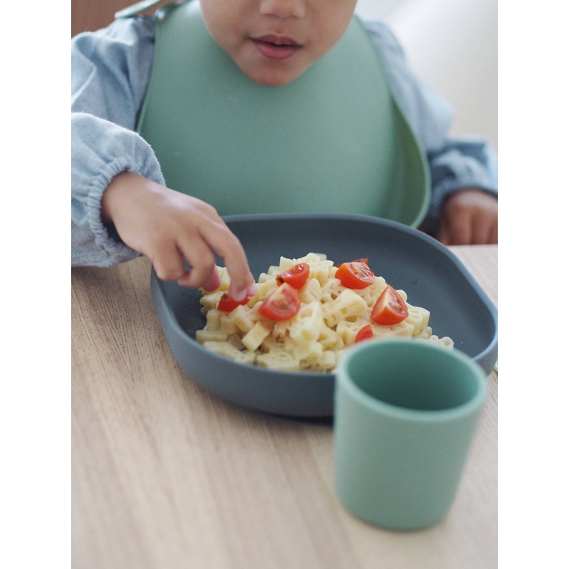 Beaba silicone bib - sage green, , medium-null