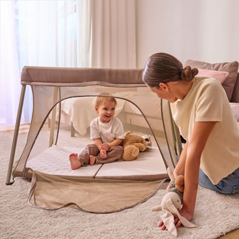 Alice beige olive travel crib 3 in 1, , medium-null