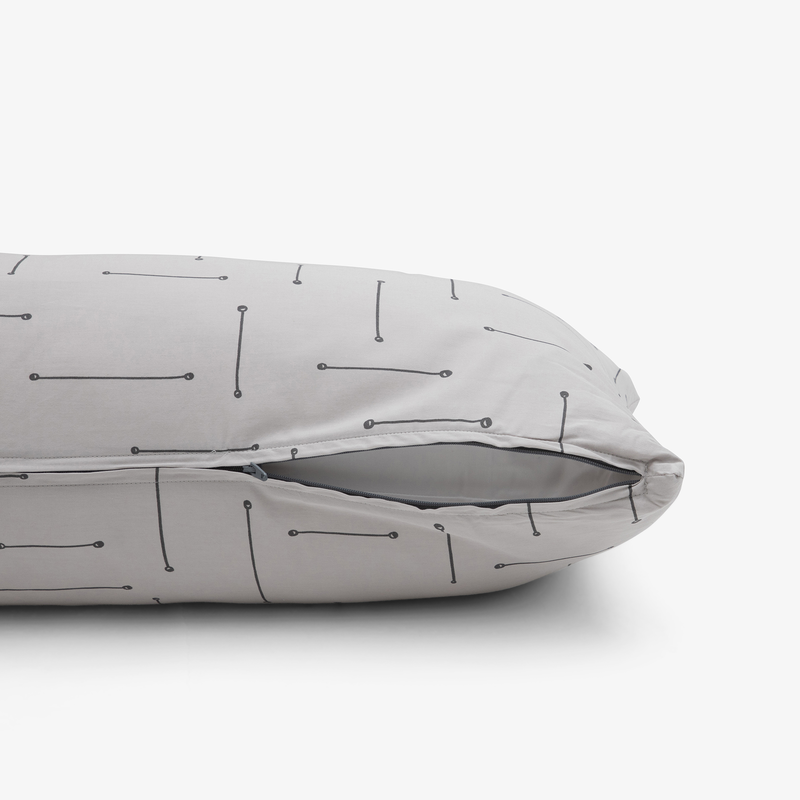 Simply good pregnancy pillow - white lines on grey, , medium-null