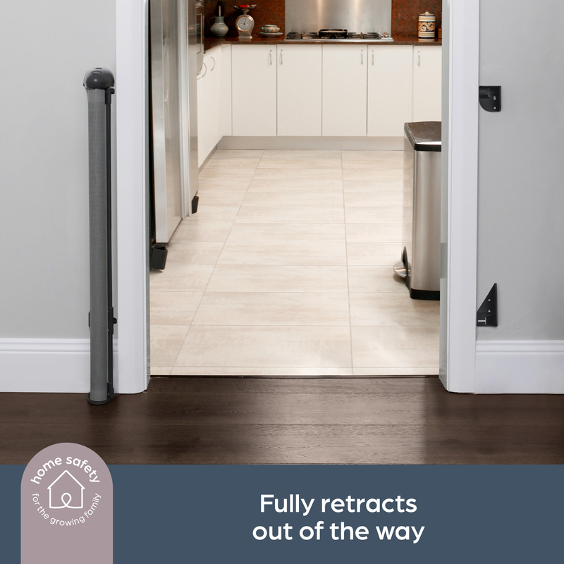 Dreambaby glide n hide retractable gate 90cm / 140cm &ndash; grey, , medium-null