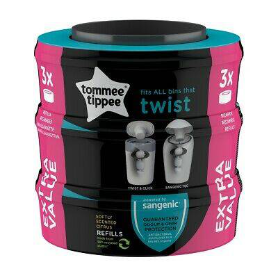 Tommee tippee sangenic twist & click advanced nappy disposal refill cassette x 3 pieces, , medium